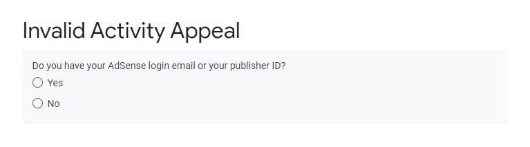 invalid activity appeal