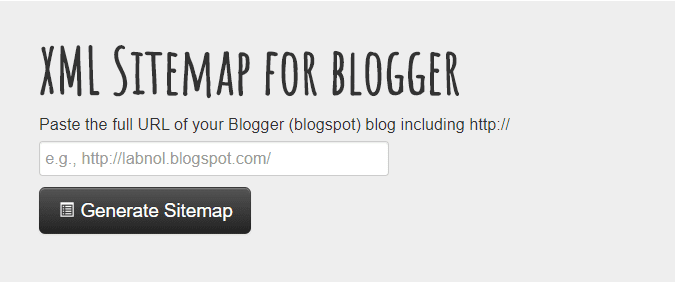 Blogger Sitemap Generator