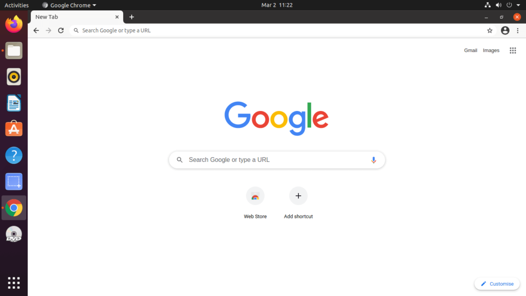 starting chrome on ubuntu